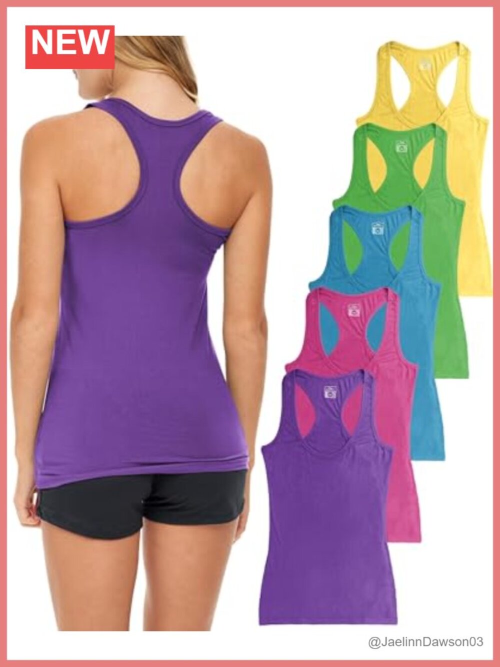 Cotton Stretch Racerback Tank Top - Yoga Gym Workout Activewear